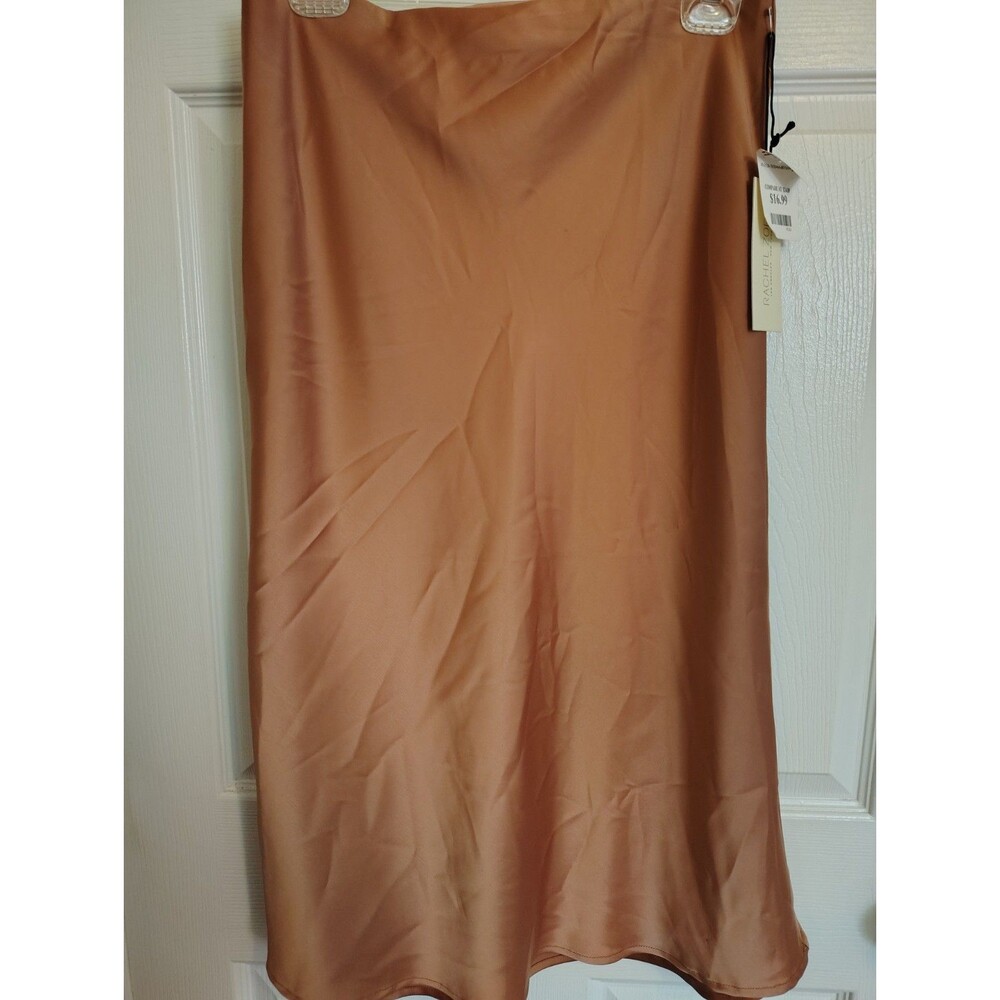 Rachel Zoe Women’s 6 Brown Solid Slip Style Midi Skirt Regular